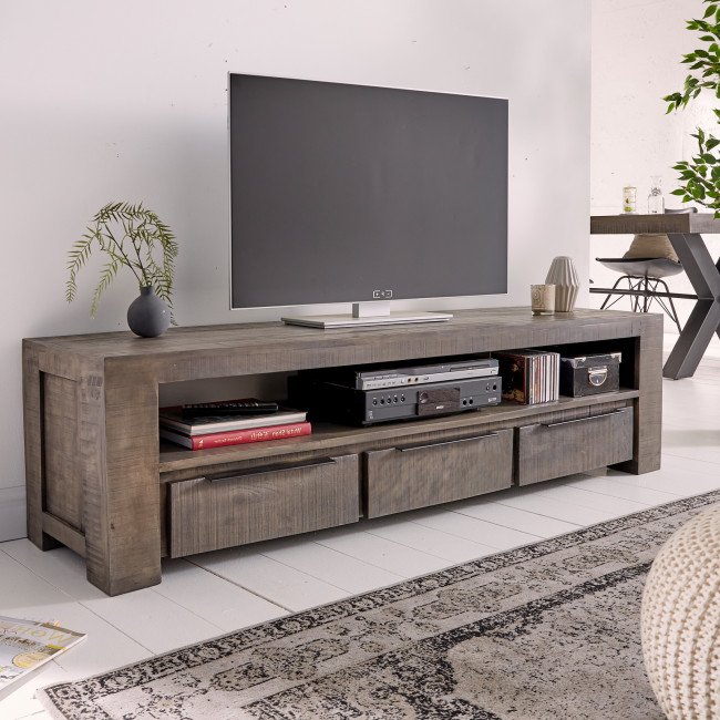 TV-skrinka 39279 170cm Masív drevo Mango Industrial look - PRODUKT JE SKLADOM - 2Ks